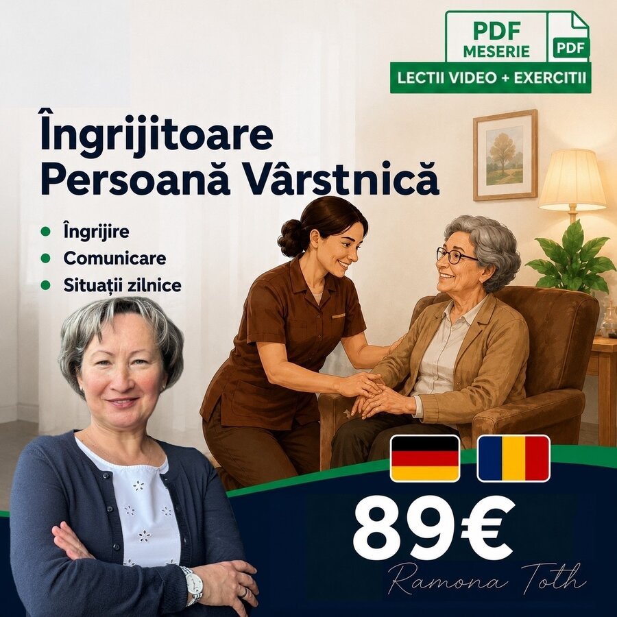Curs de germană pentru îngrijitoare de bătrâni în Germania